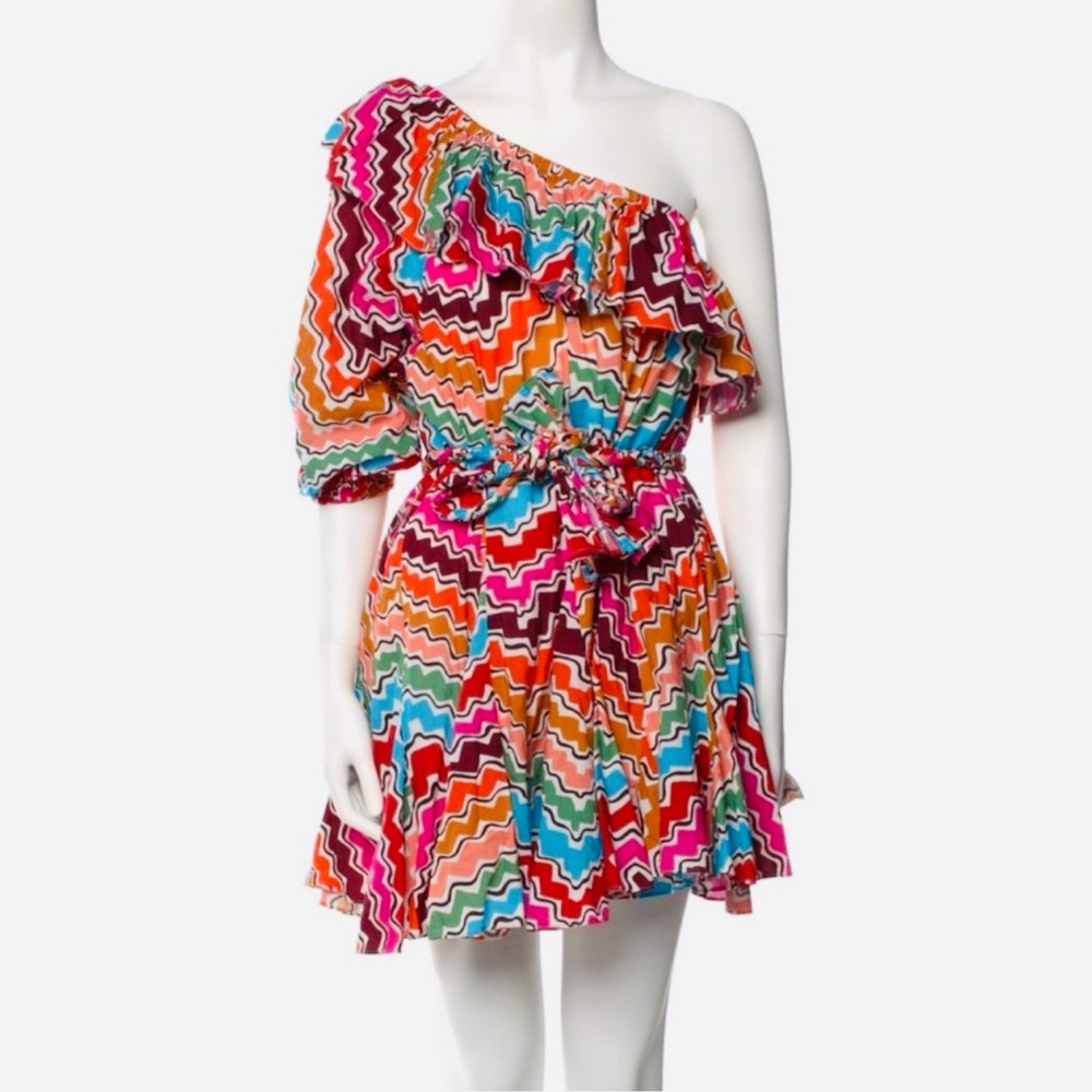 NWOT Anthropologie 100% cotton Rhode chevron Patterned Dress Sz XS/Small Sz 2/4